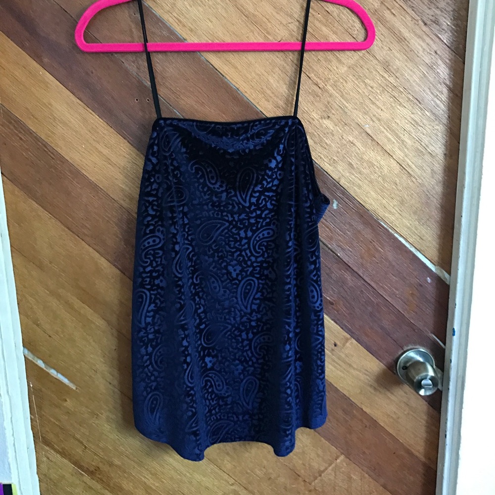 Blue velvet dress